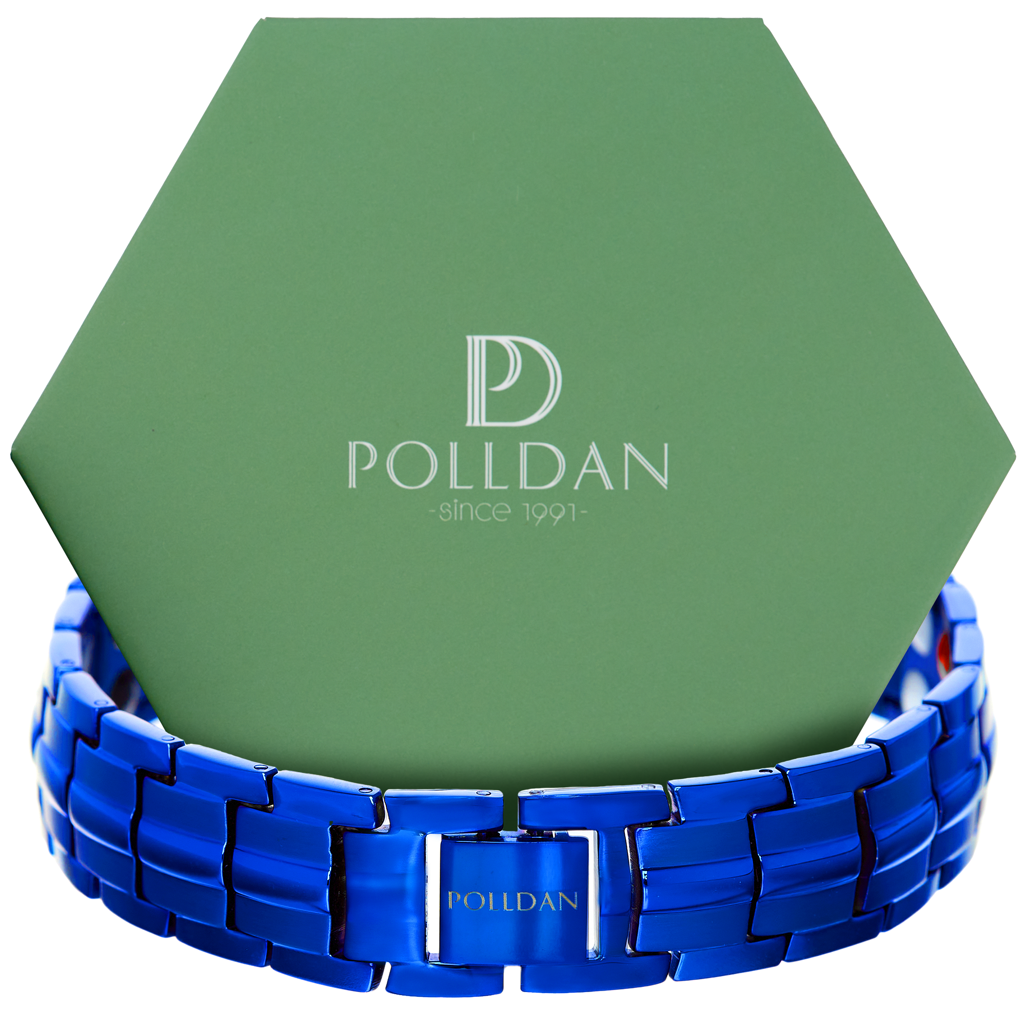 Polldan Magnetic Bracelets For Men 6000 Gauss Power | Mens Bracelet (Blue)
