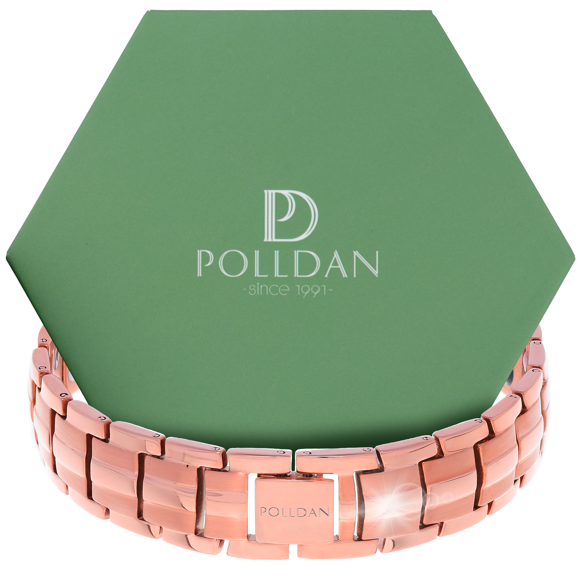 Polldan Magnetic Bracelets For Women - 6000 Gauss Natural Pain Relief (Rose Gold)