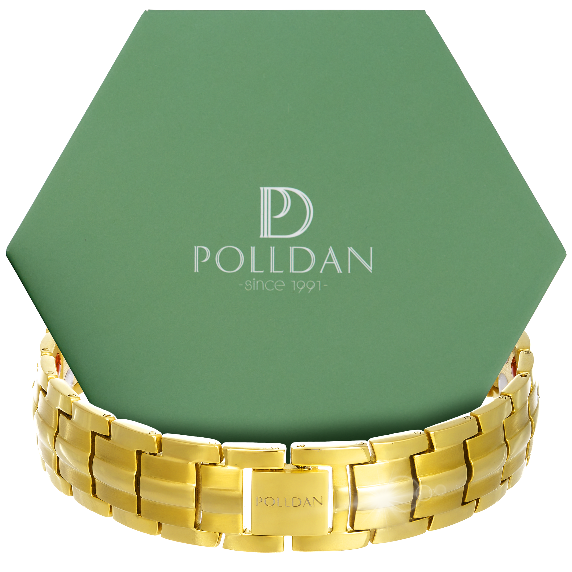Polldan Magnetic Bracelets For Women - 6000 Gauss Natural Pain Relief (Gold)