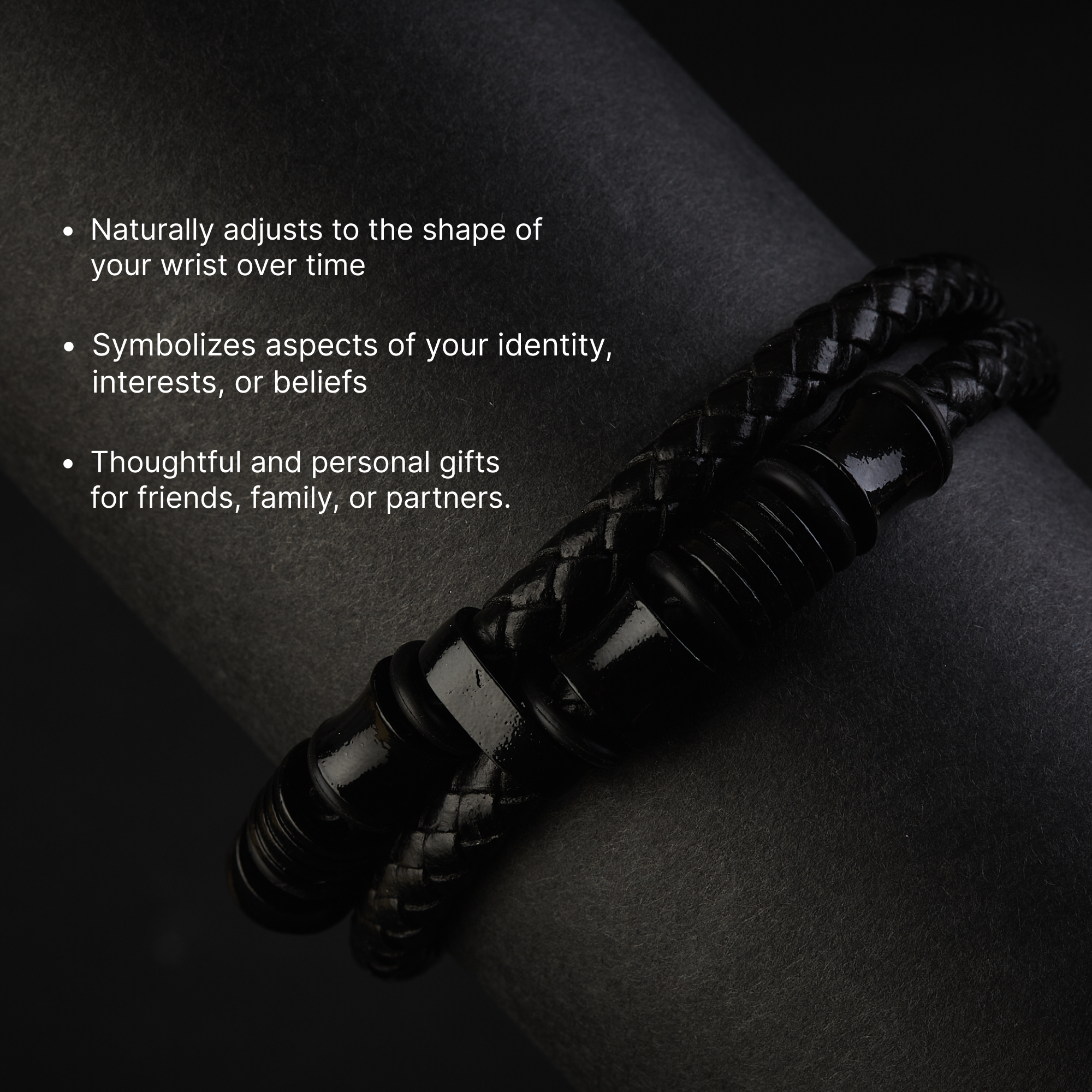Polldan Premium Men's Leather Bracelet - Modern Black Style
