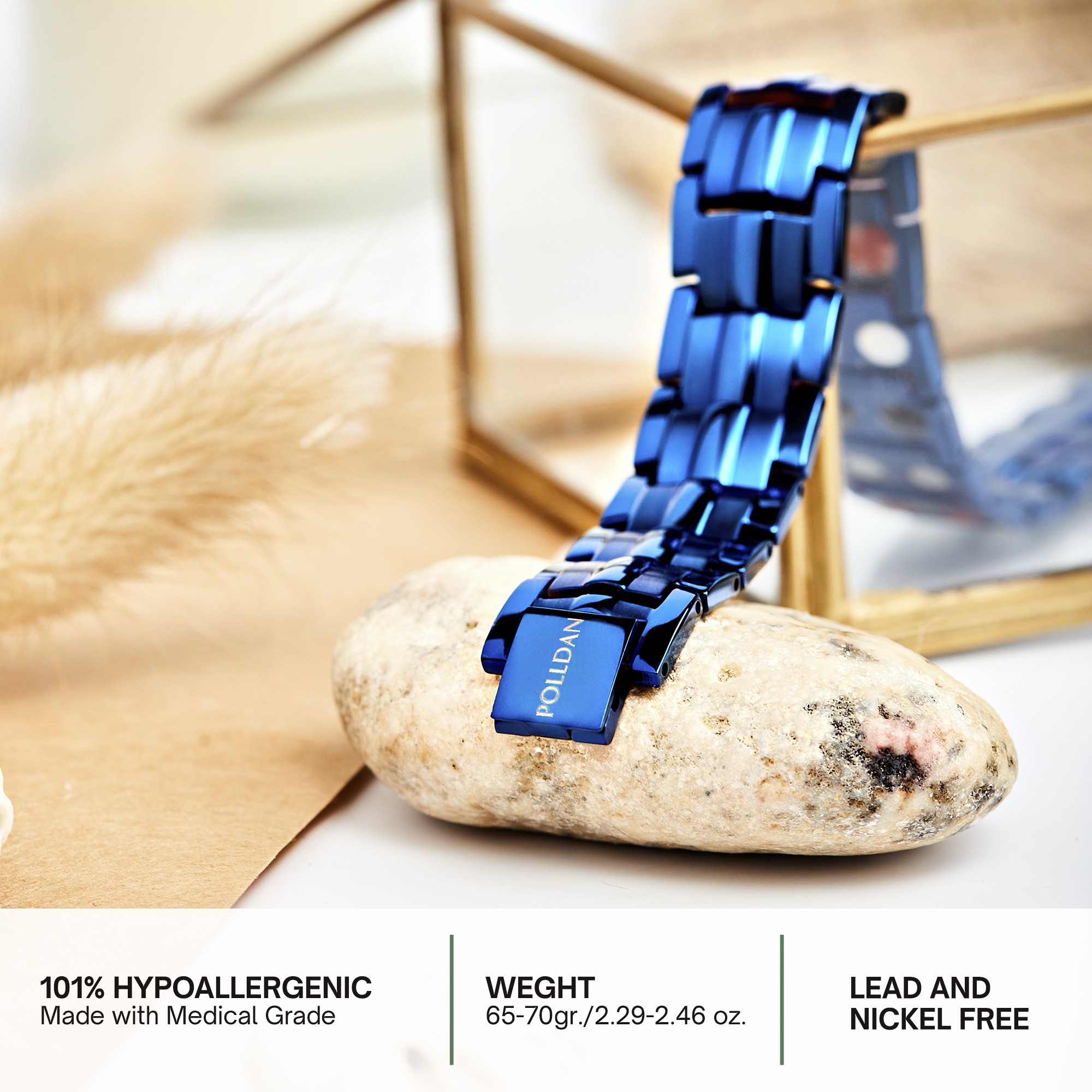 Polldan Magnetic Bracelets For Men 6000 Gauss Power | Mens Bracelet (Blue)