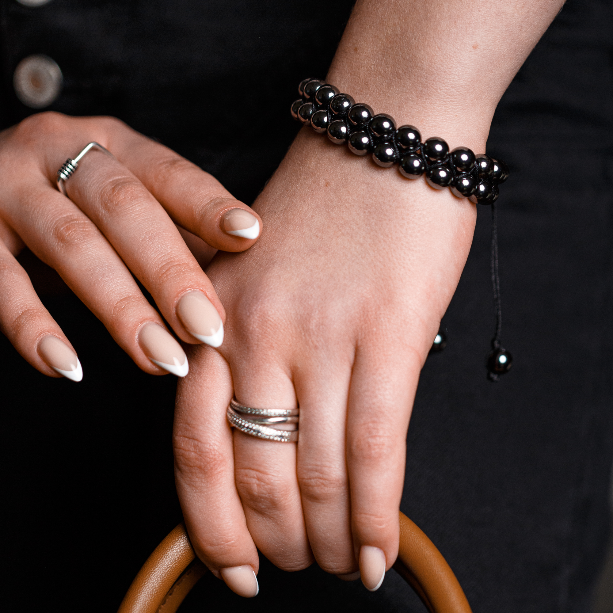 Polldan Hematite Bracelet For Men, Women - Grounding & Strength Energy