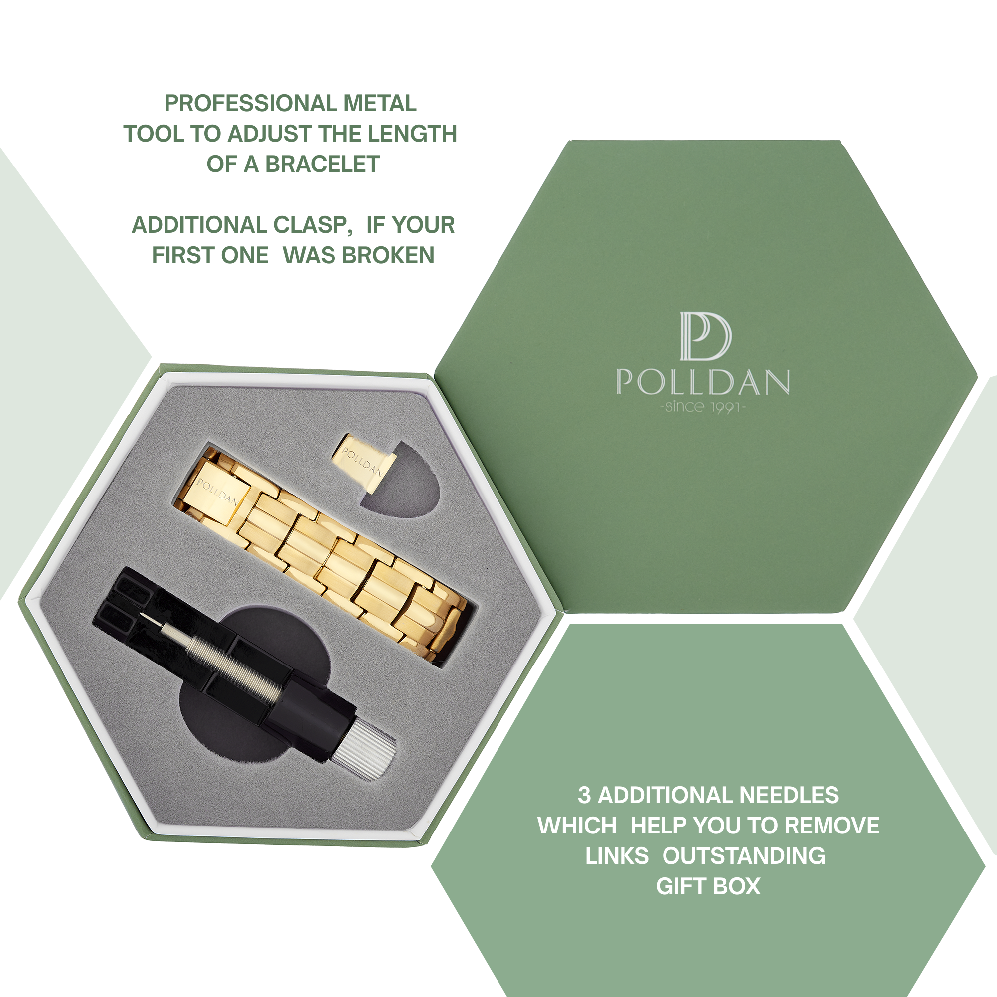 Polldan Magnetic Bracelets For Men 6000 Gauss Power | Mens Bracelet (Pure Gold)