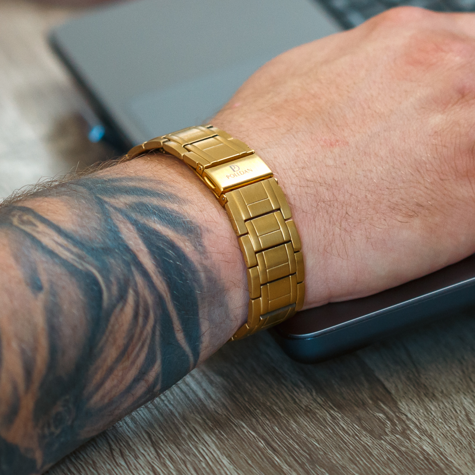 Polldan Magnetic Bracelets For Men 3X Power - 6200 Gauss (Pure Gold)