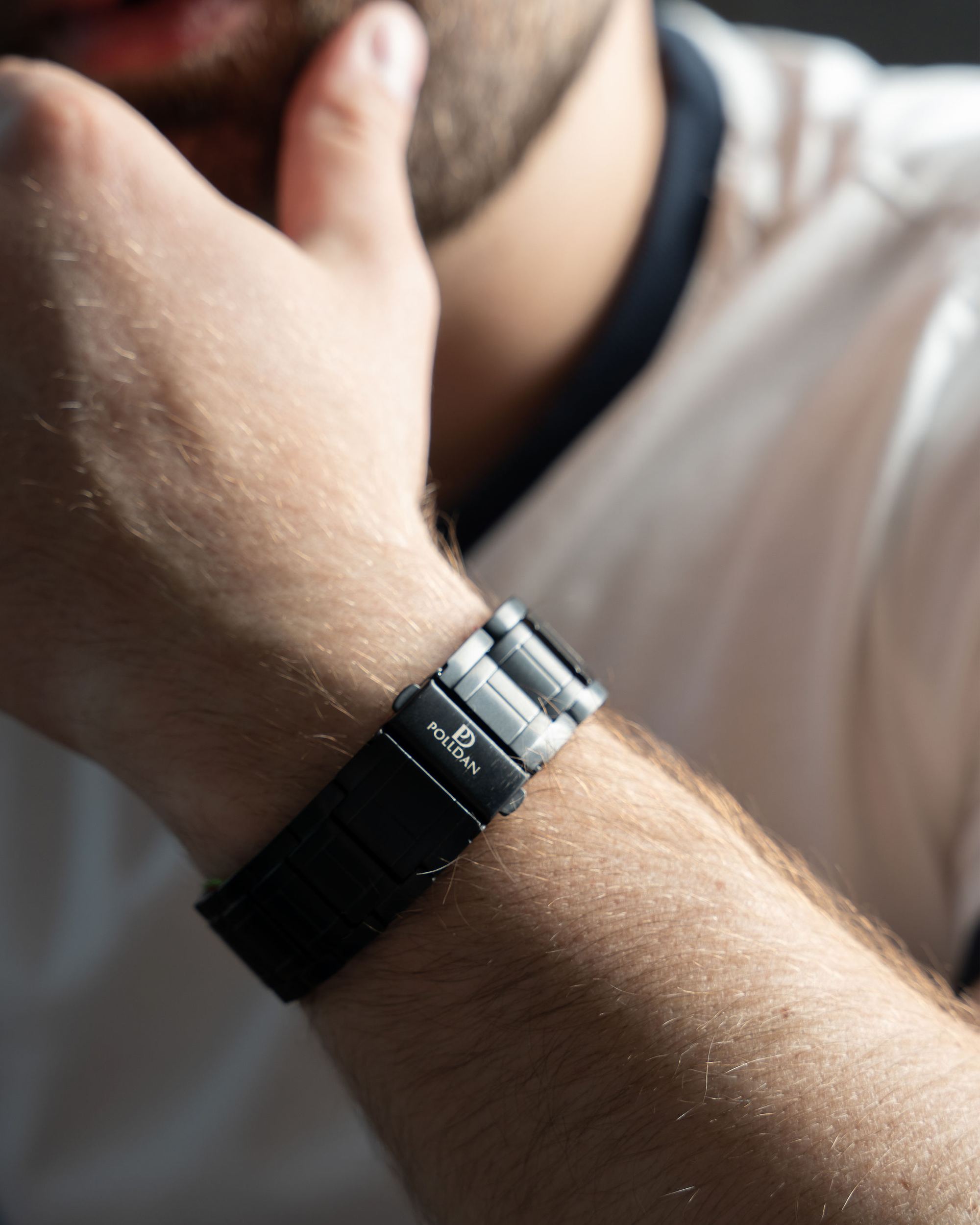 Polldan Magnetic Bracelets For Men 3X Power - 6200 Gauss (Night Black)