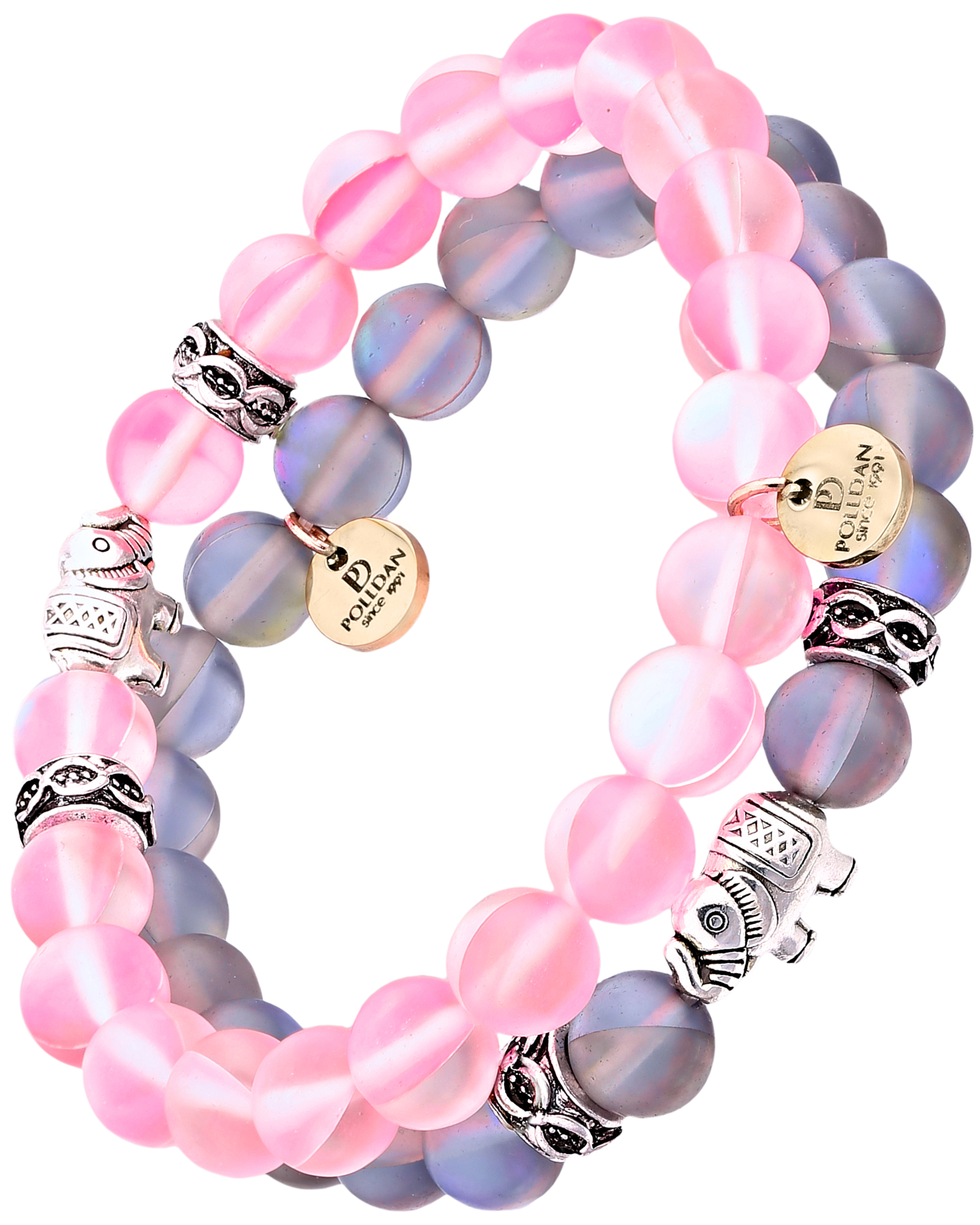 Elephant Beaded Bracelet in Rose & Violet | Polldan Women’s Gifts (Rose&Violet)