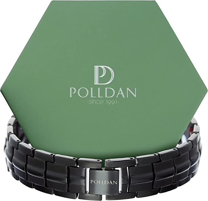 Polldan Magnetic Bracelets For Women - 6000 Gauss Natural Pain Relief (Black)