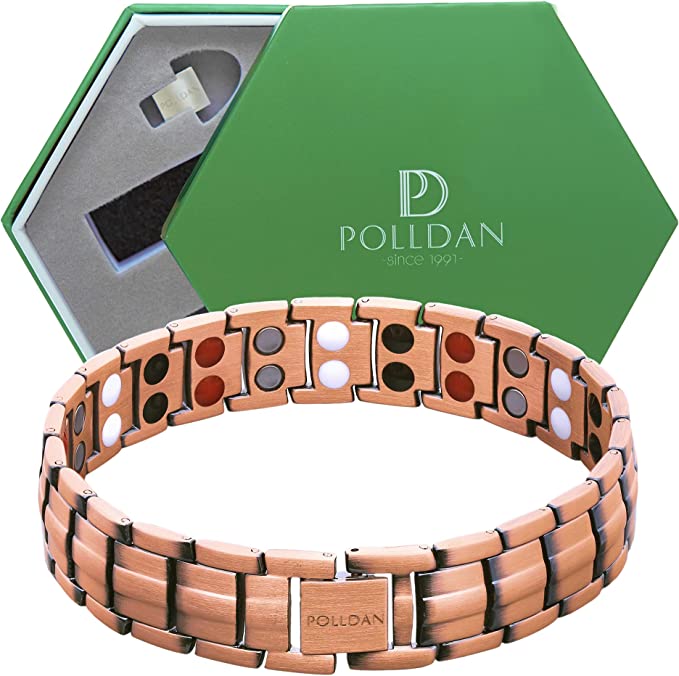 Polldan Pure Copper Magnetic Bracelet For Men | 2X Power (6000 Gauss)