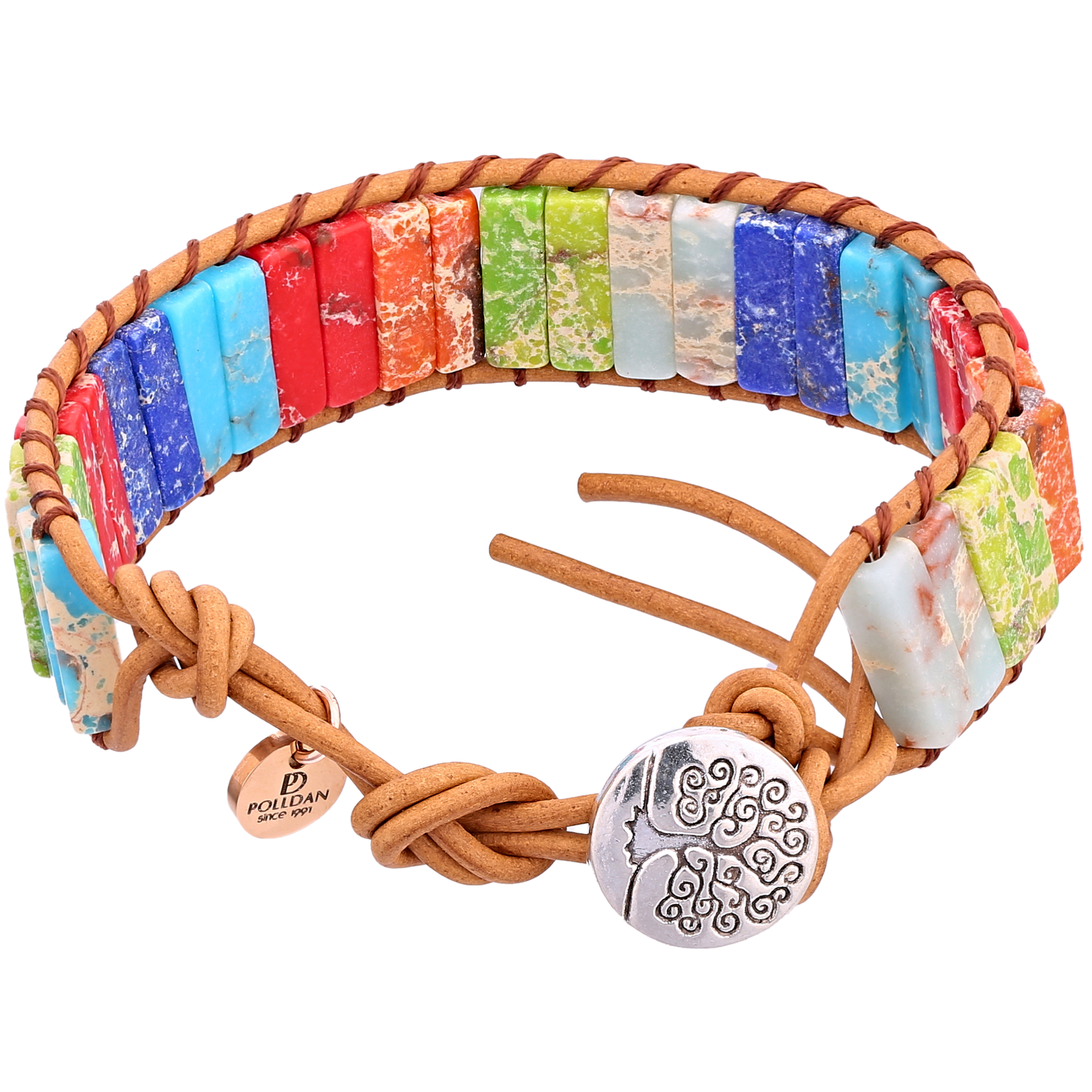 7 Chakra Healing Bracelet for Men and Women - Balance and Energy Alignment (Leather)