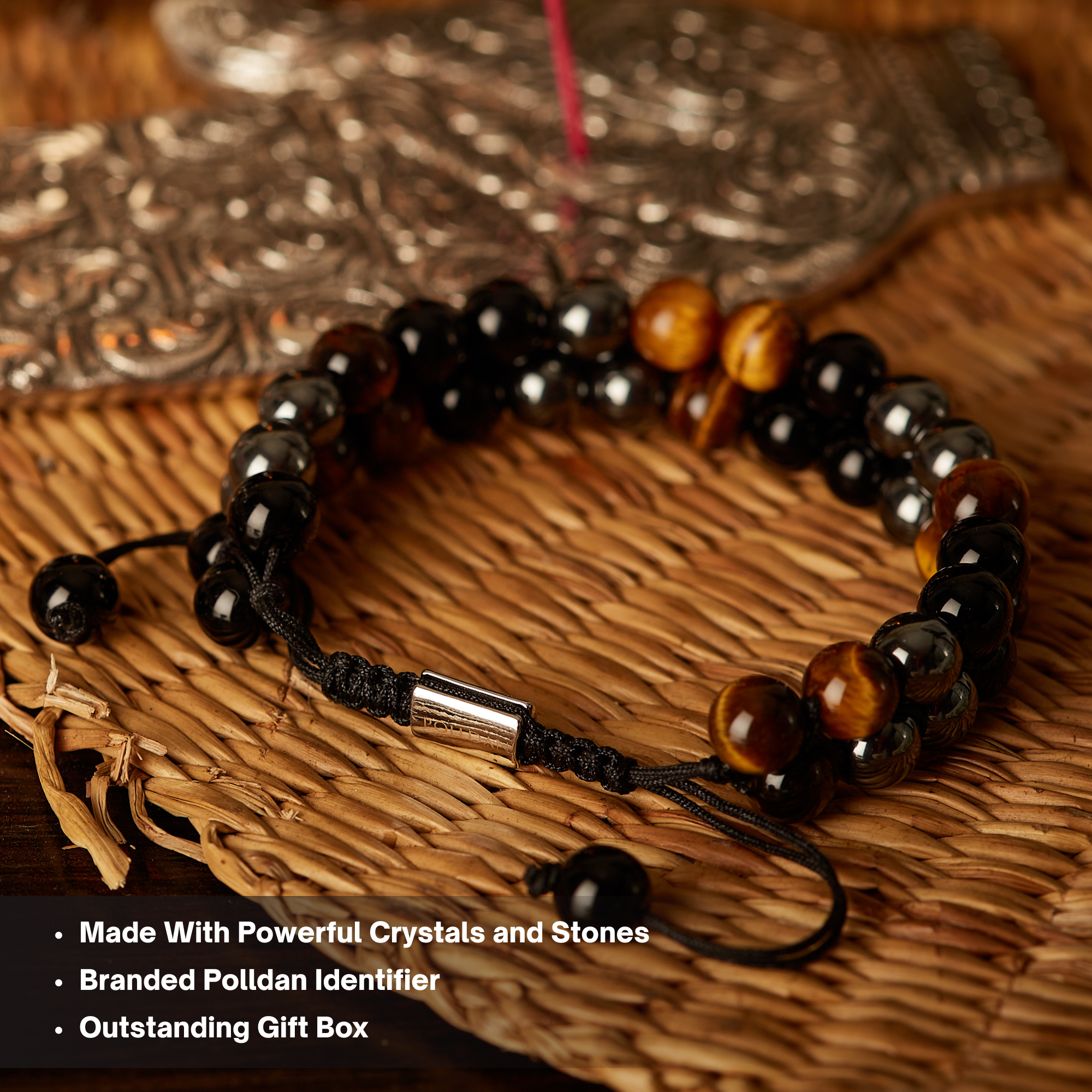 Polldan Tiger Eye Bracelet For Men & Women - Protection Energy Jewelry