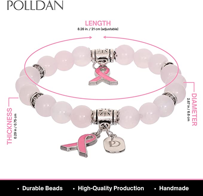 Polldan Breast Cancer Awareness Bracelet - Support & Hope Pink Jewelry